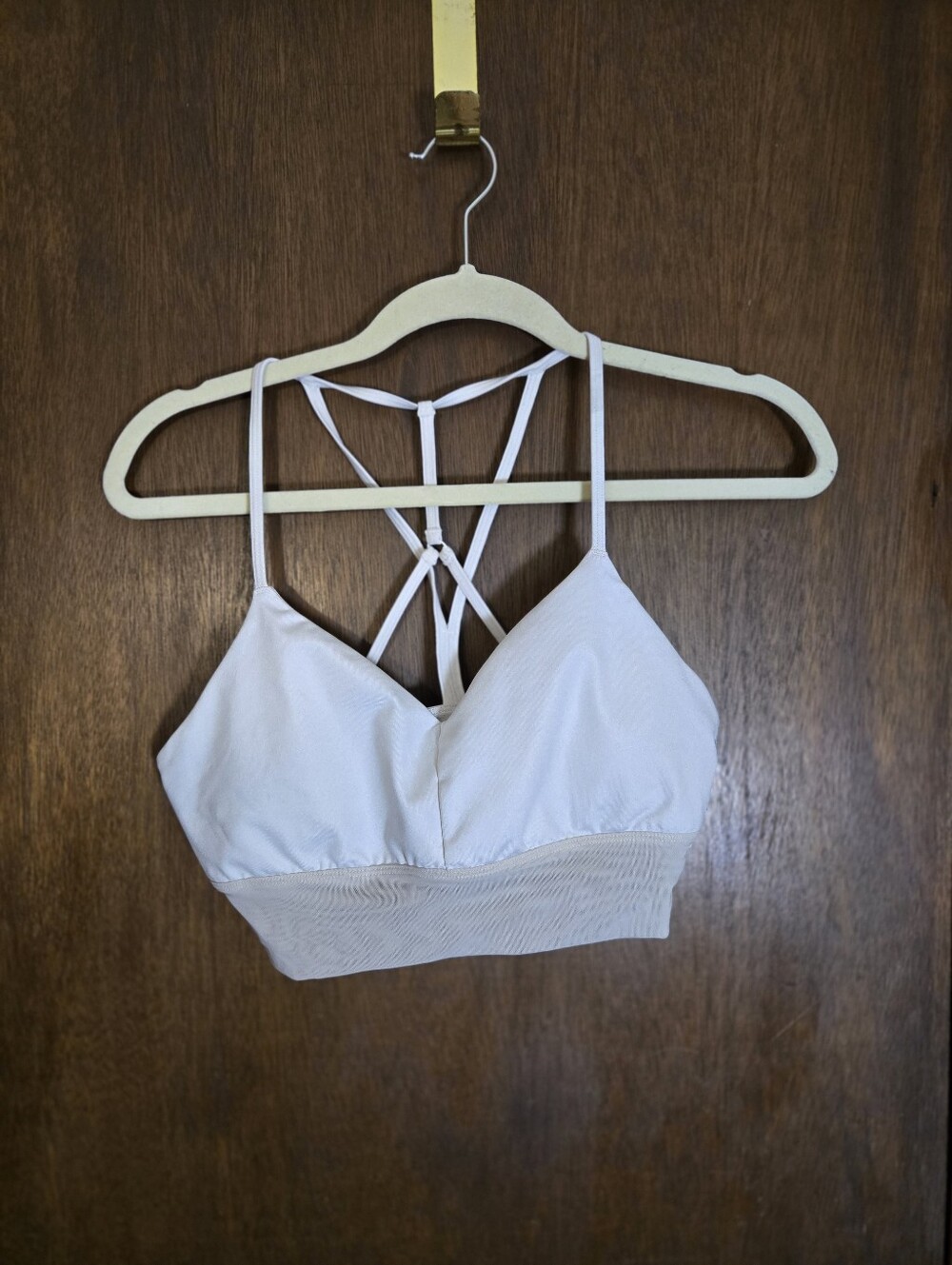 ALO Yoga White Strappy  Sports Bra Size Large